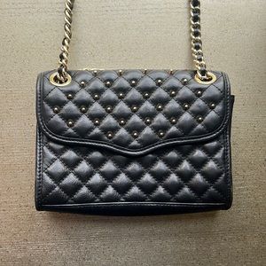 Rebecca Minkoff Mini Quilted Affair Black Gold Studded